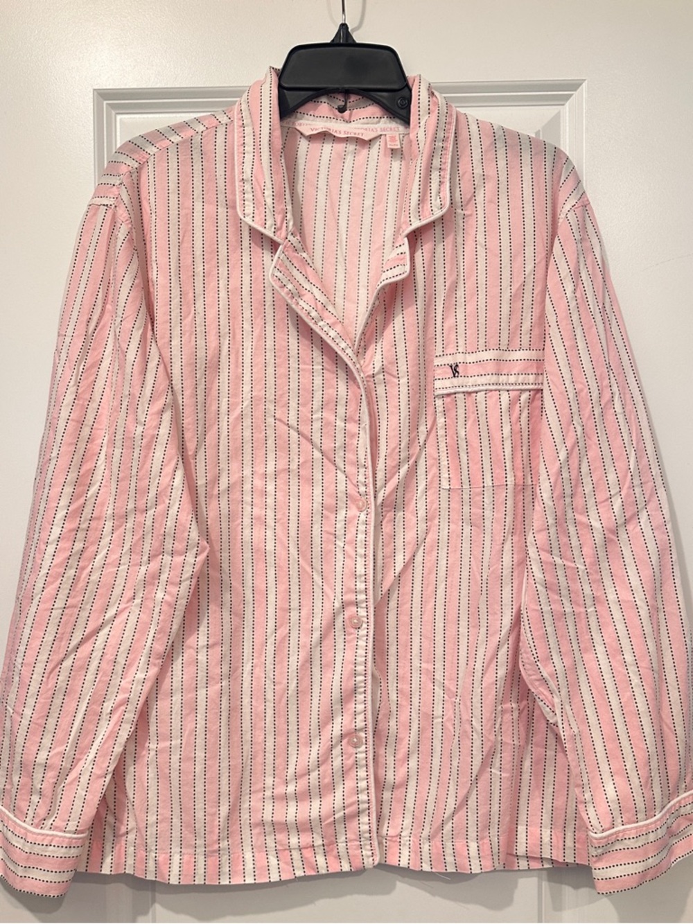 Victoria's Secret Pink Striped Cotton Pajama Top and Short Set